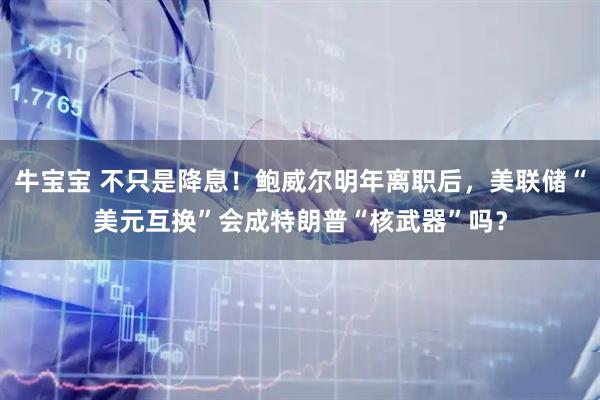 牛宝宝 不只是降息！鲍威尔明年离职后，美联储“美元互换”会成特朗普“核武器”吗？