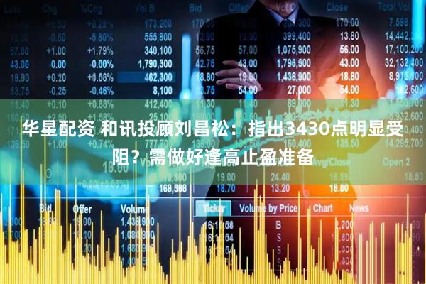 华星配资 和讯投顾刘昌松：指出3430点明显受阻？需做好逢高止盈准备